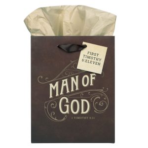 Gift Bag - Man of God Brown Medium - 1 Timothy 6:11